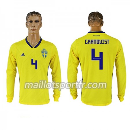 Maillot de Foot Suède Granqvist 4 Domicile Coupe du monde 2018 ML